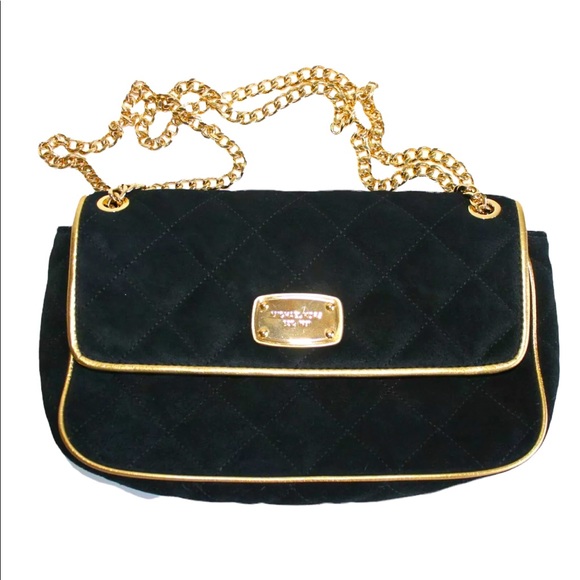 Michael Kors Handbags - Michael Kors Velvet Crossbody Black Bag